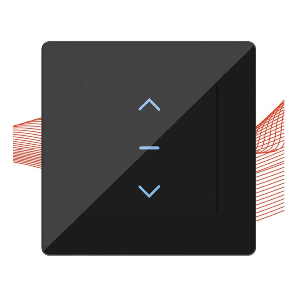 Black glass switch for roller Zigbee