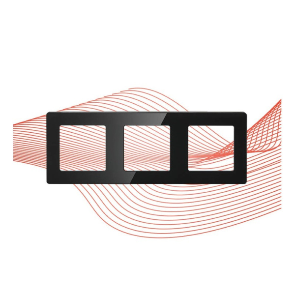 Тройная черная СТЕКЛЯННАЯ рамка из серии RM.