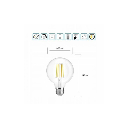 7W CCT White G95 ZigBee GL HUE TUYA spuldze