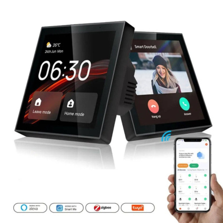 Panelis Alexa LCD 4 multibramka ZigBee WiFi BT TUYA