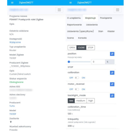 Melna stikla slēdzis rullītim Zigbee