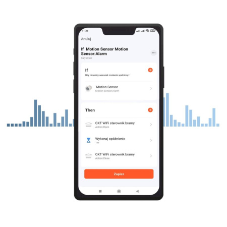 Garāžas durvju relejs Wi-Fi+antena