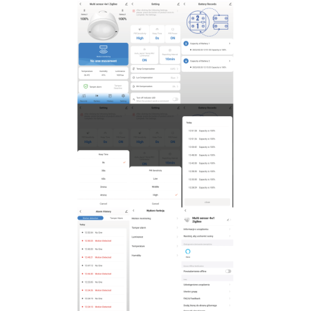 4 in1 PIR, temp, mitrums, luksa sensors Zigbee