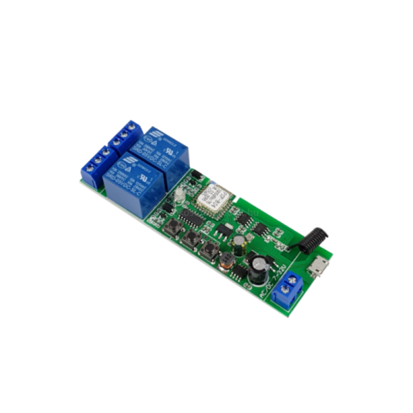 SmartWise 5V-32V 2 grupu viedais releja slēdzis ar sauso kontaktu un mirkļa slēdzi, eWeLink / Sonoff