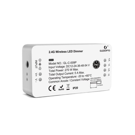 Gledopto Zigbee Pro Dimmer LED kontrolieris (Zigbee+RF) 12V-54V DC