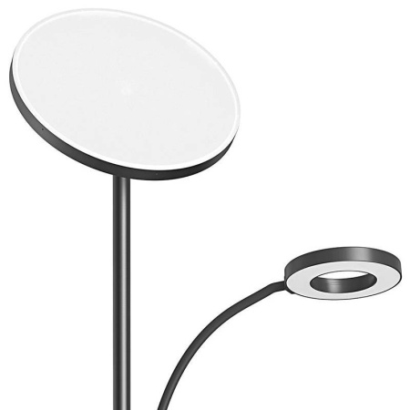 Divkāršā stāvlampa ar tālvadības pulti BlitzWill BWL-FL-0001, 36W (melns)