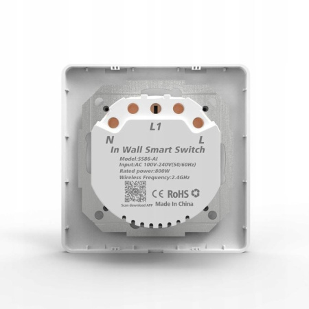 Melns 2 pogu mehāniskais sienas slēdzis Zigbee