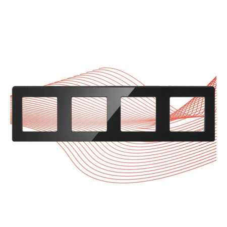 Četrkāršs melns STIKLA rāmis no RM sērijas