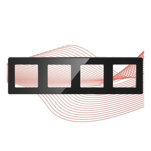 Četrkāršs melns STIKLA rāmis no RM sērijas