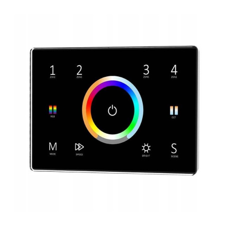 Tālvadības pults RGB+CCT kontrollerim 4 Zones Panel 230V Black SD Series