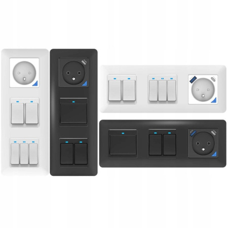 Melns sienas slēdzis USB+TypeC Zigbee