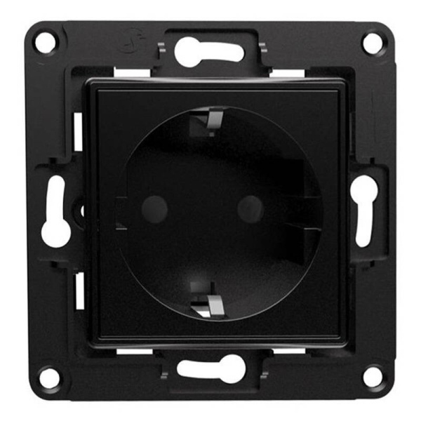 Shelly sienas kontaktligzda (melna)