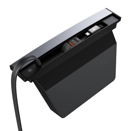 Hub Baseus T-Space ar USB-C līdz zibens kabeļiem Tesla automašīnām (melns)