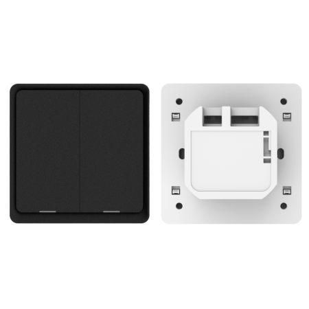 Smart sienas 2 pogu slēdzis Wi-Fi melns