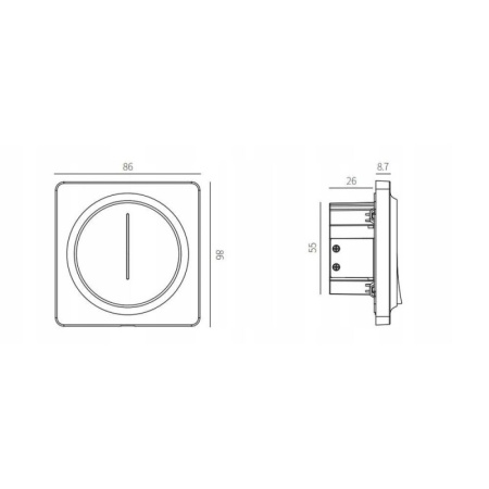 WiFi pieskāriena gaismas dimmer KT TUYA sērija