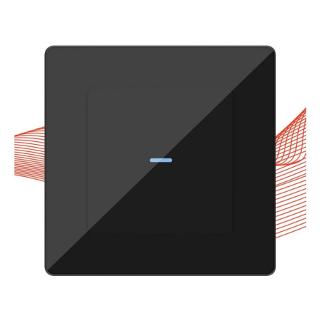 Melns stikls 1 pogas sienas slēdzis Zigbee