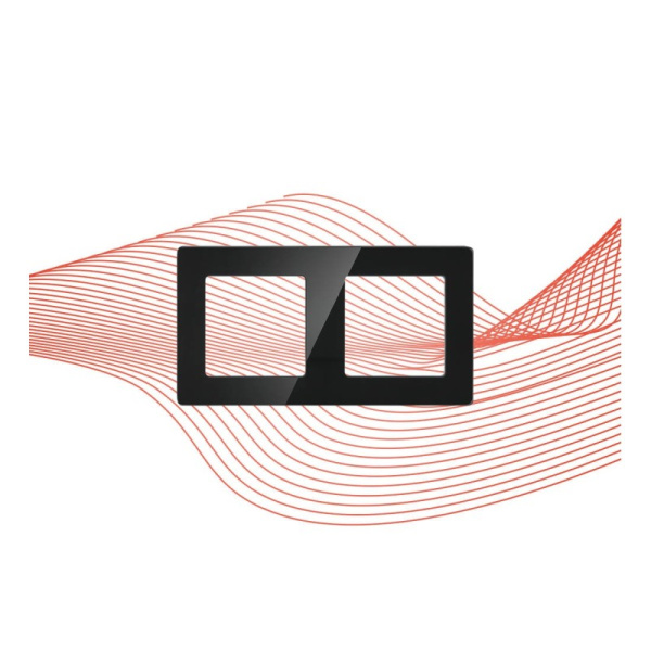 Двойная черная СТЕКЛЯННАЯ рамка из серии RM.