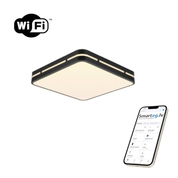 LED RGB griestu lampa kvadrātveida 30cm 24W Wi-Fi