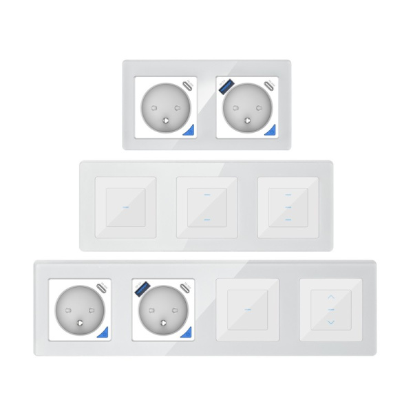 Стеклянный белый роликовый переключатель