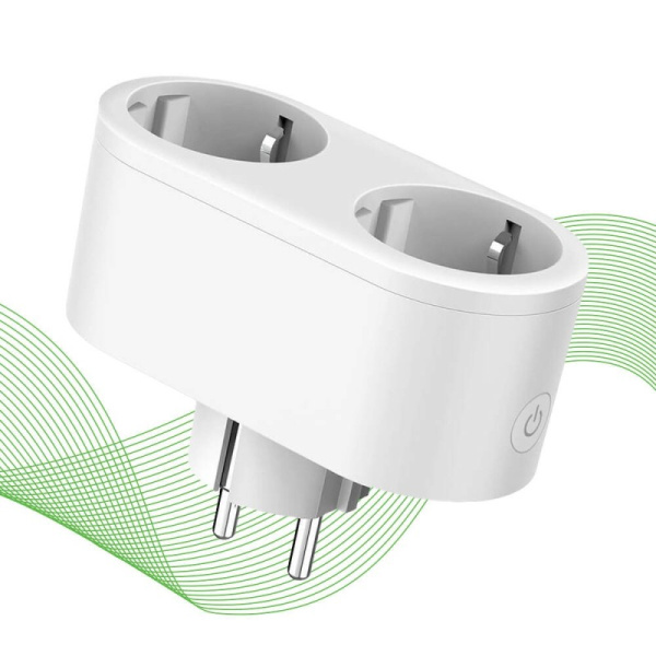 WiFi ligzda ar mērījumu 2 Porti 16A TUYA