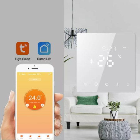 Ielādējams termostats 16A balts TR068 WiFi TUYA