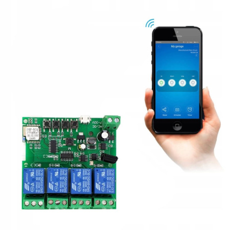 Sonoff 4CH DC 5-32V WiFi + RF433MHz beznapięciowy