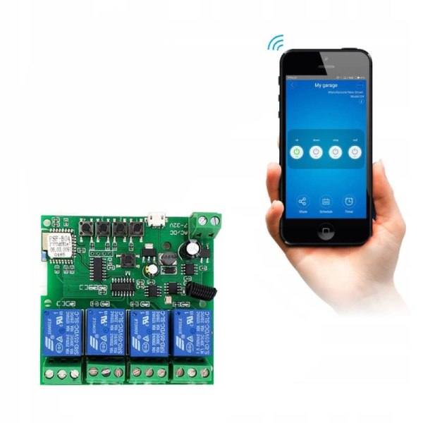 Sonoff 4CH DC 5-32V WiFi + RF433MHz beznapięciowy