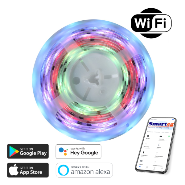 IP67 LED RGB+CCT āra josla 5m ar tālvadības pulti (Wi-Fi)