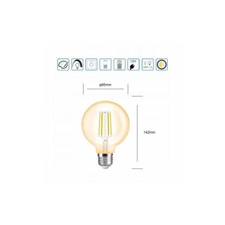 7W CCT Amber G95 ZigBee GL HUE TUYA spuldze