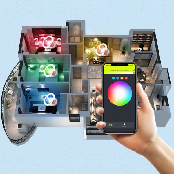 Светодиодный потолочный светильник 12 Вт RGB+CCT 60 градусов Белый GL ZigBee HUE TUYA