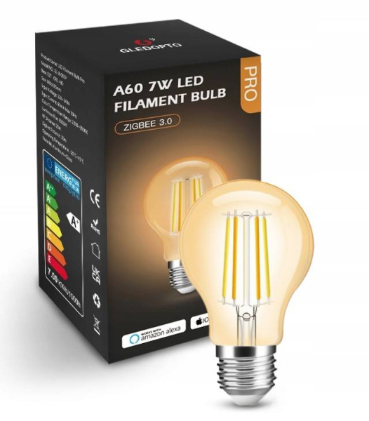 7W CCT Amber A60 ZigBee GL HUE TUYA spuldze