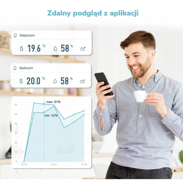 Laika stacijas ar 3 bezvadu TUYA WiFi sensoriem