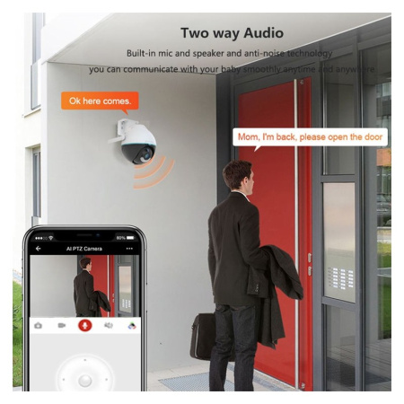 Smart Security āra kamera Ball, 355° 90° P/T, WiFi, 4MP, ONVIF