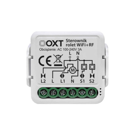 OXT moduļa mini rullo žalūziju kontrolleris, līstes slīpuma leņķis WiFi+RF TUYA