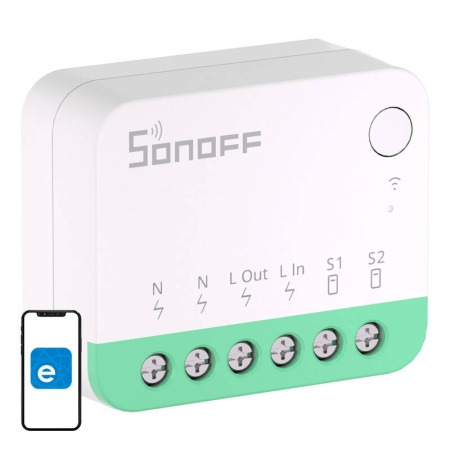 Viedais slēdzis Sonoff MINIR4M Matter (HomeKit, SmartThings)