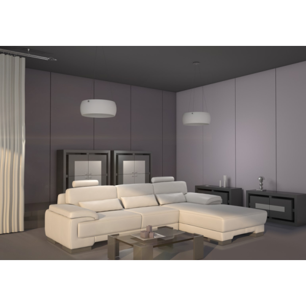 OPTICO pendant light, white glass, 50cm, 5xE27, without source and DO