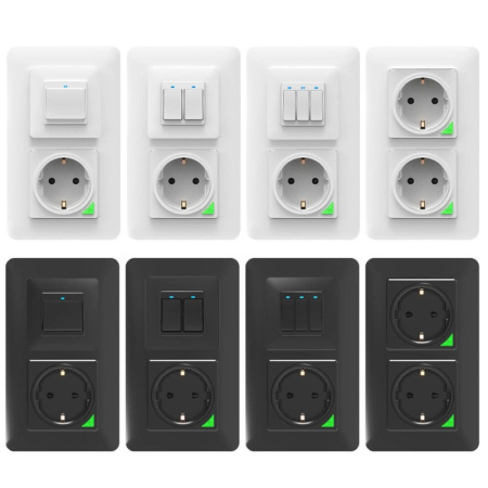 Melns mehānisks sienas slēdzis Zigbee