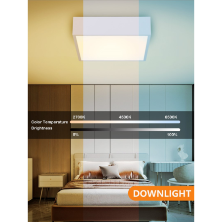 CANTO SLIM Smart griestu lampa 28x28x7cm 22W 1610lm balts Zigbee 3.0