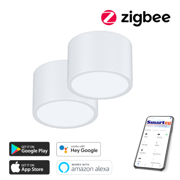 2x Smart šūnu lampa 15x15cm 12W balta Zigbee