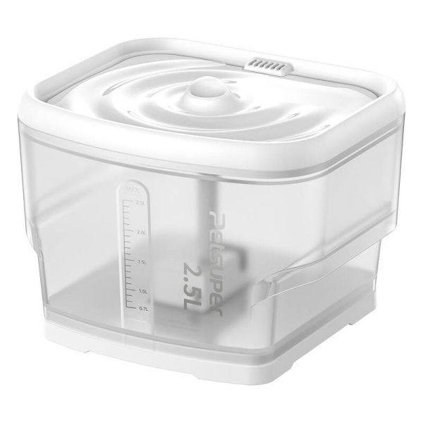 Viedā ūdens strūklaka mājdzīvniekiem Petsuper PW03 2,5L (balta)