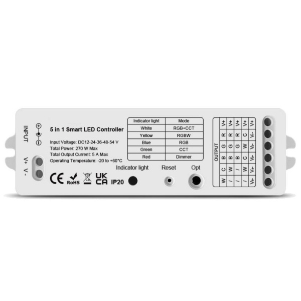 Kontroler LED 5w1 ZigBee + RF RGBW+CCT GL HUE TUYA