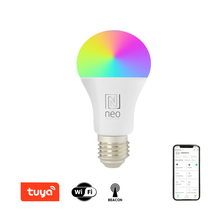 Immax NEO liTE Smart spuldze LED E27 14W RGB + CCT krāsa un balta, aptumšojama, WiFi, Bāka