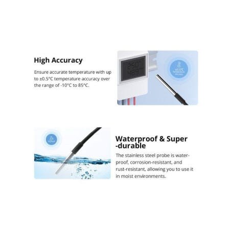 Sonoff WTS01 ūdensnecaurlaidīgs temperatūras sensors (ar RJ9 4P4C savienotāju)