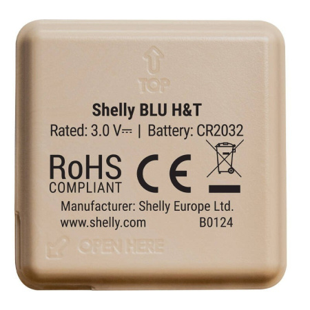 Temperatūras un mitruma sensors Shelly Blu H&T Black (moka)