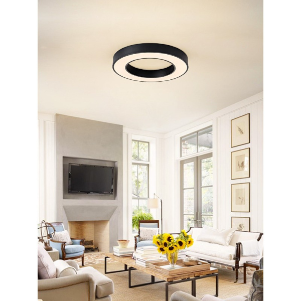 PASTEL SLIM Smart ceiling light, 60x7cm, 53W, black  Zigbee 3.0