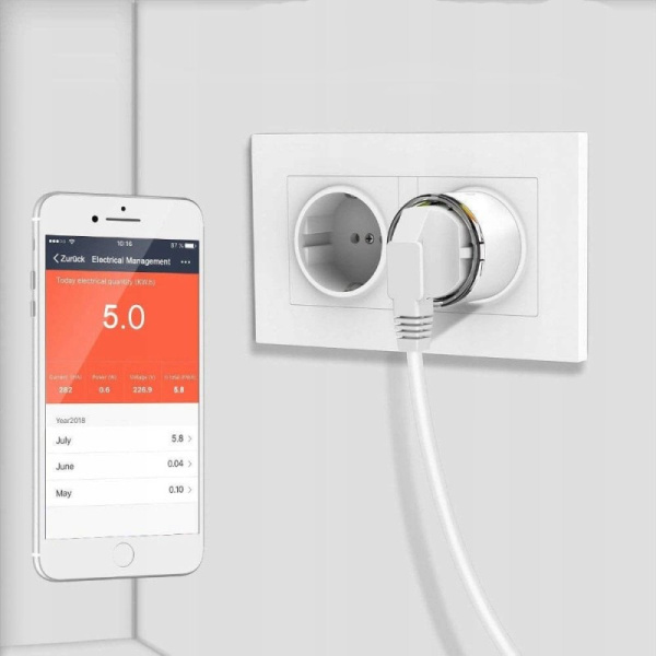 Smart WiFi ligzda Strāvas patēriņa mērīšana 16A TUYA