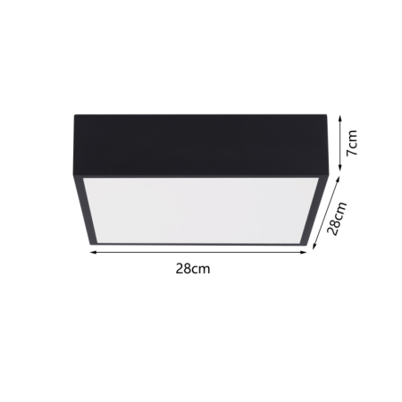 CANTO SLIM Smart griestu lampa 28x28cm 22W 1610lm melns Zigbee 3.0