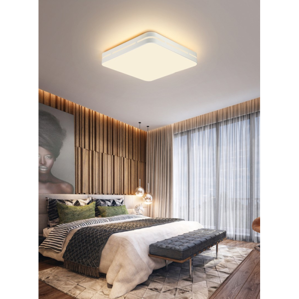 LED RGB griestu lampa kvadrātveida 30cm 24W Wi-Fi