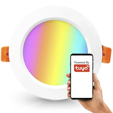 Viedā, apaļā padziļinātā lampa ar regulējamu RGBCCT 6 collu WiFi TUYA