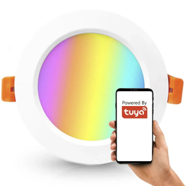 Viedā, apaļā padziļinātā lampa ar regulējamu RGBCCT 6 collu WiFi TUYA